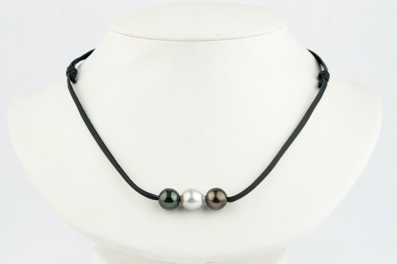 Triple 10.4mm-10.8mm Tri-Colored Eimeo Mana Necklace