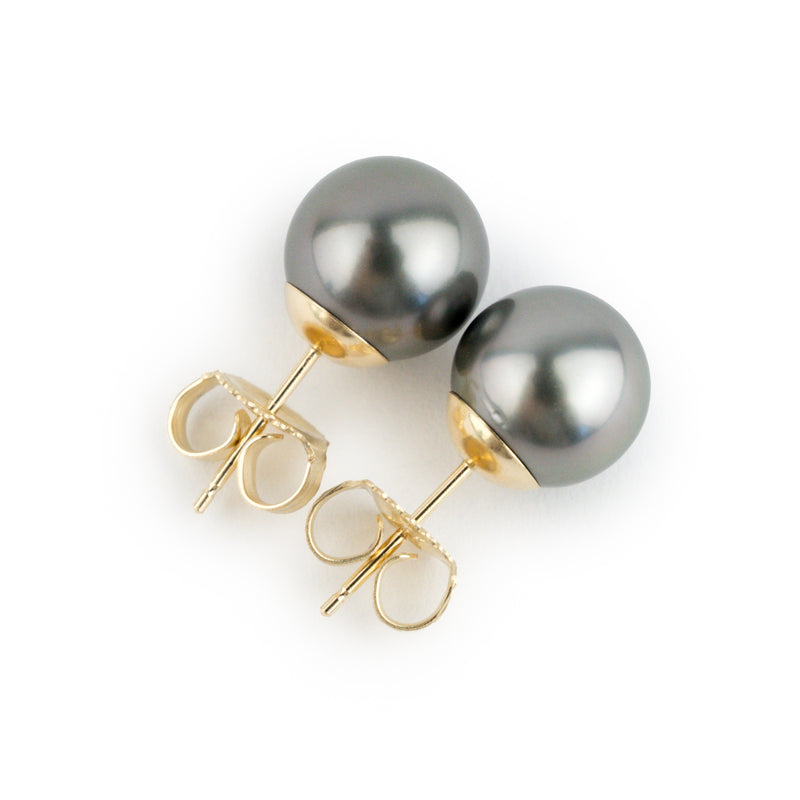 Lavender-Pink 9.2-9.5mm Tahitian Pearl Stud Earrings