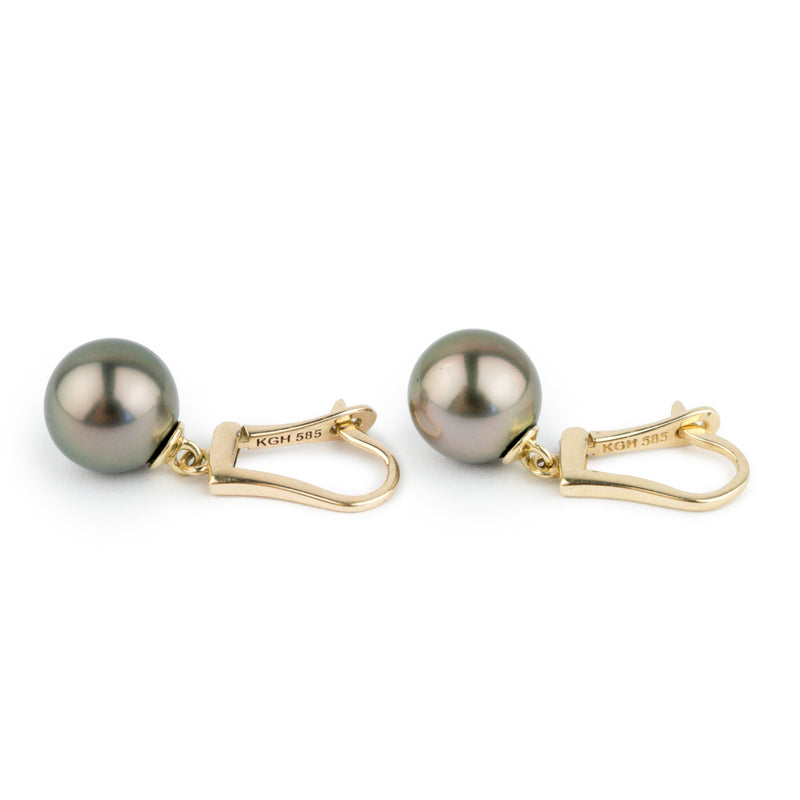 Rosy Pink Tahitian Pearl Lever Back Earrings
