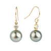 Tahitian Pearl & Diamond Aurora French Hook Earrings on 14K Yellow Gold