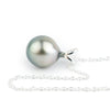 Silvery Multi-Colored  9mm Tahitian Pearl I'a Necklace on Sterling Silver