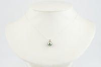 Silvery Multi-Colored  9mm Tahitian Pearl I'a Necklace on Sterling Silver
