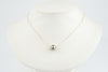Golden Pink-Green 10.2mm Tahitian Pearl Solitaire Necklace on 14K Rose Gold