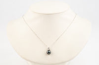 Purple Eclipse Tahitian Pearl & Diamond Asteria Necklace on 14K White Gold