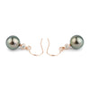 Tahitian Pearl & Diamond Aurora French Hook Earrings on 14K Rose Gold