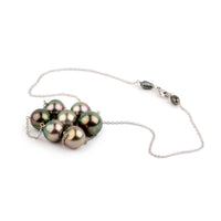 Rose Garden Tin-Cup Tahitian Pearl Necklace on 14K White Gold