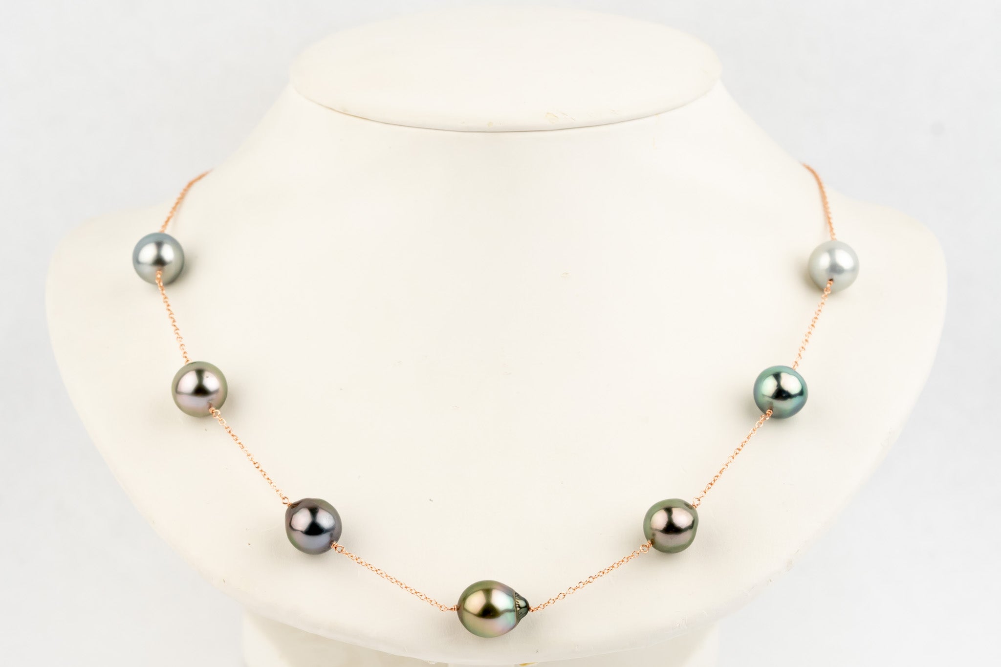 Sweetheart Baroque Tin-Cup Tahitian Pearl Necklace on 14K Rose Gold