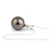 Tahitian Pearl & Diamond Aubergine Green Étoile Necklace on Sterling Silver
