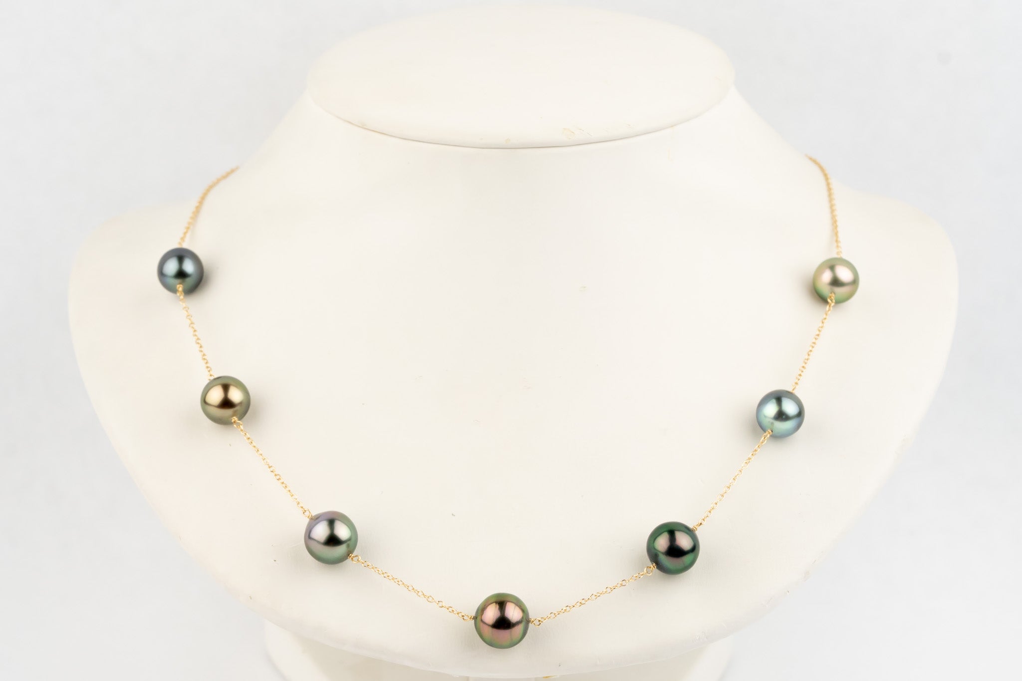 Indian Summer Tin-Cup Tahitian Pearl Necklace on 14K Yellow Gold
