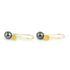 Flashy Rainbow Tahitian Pearl Hibiscus Hook Earrings