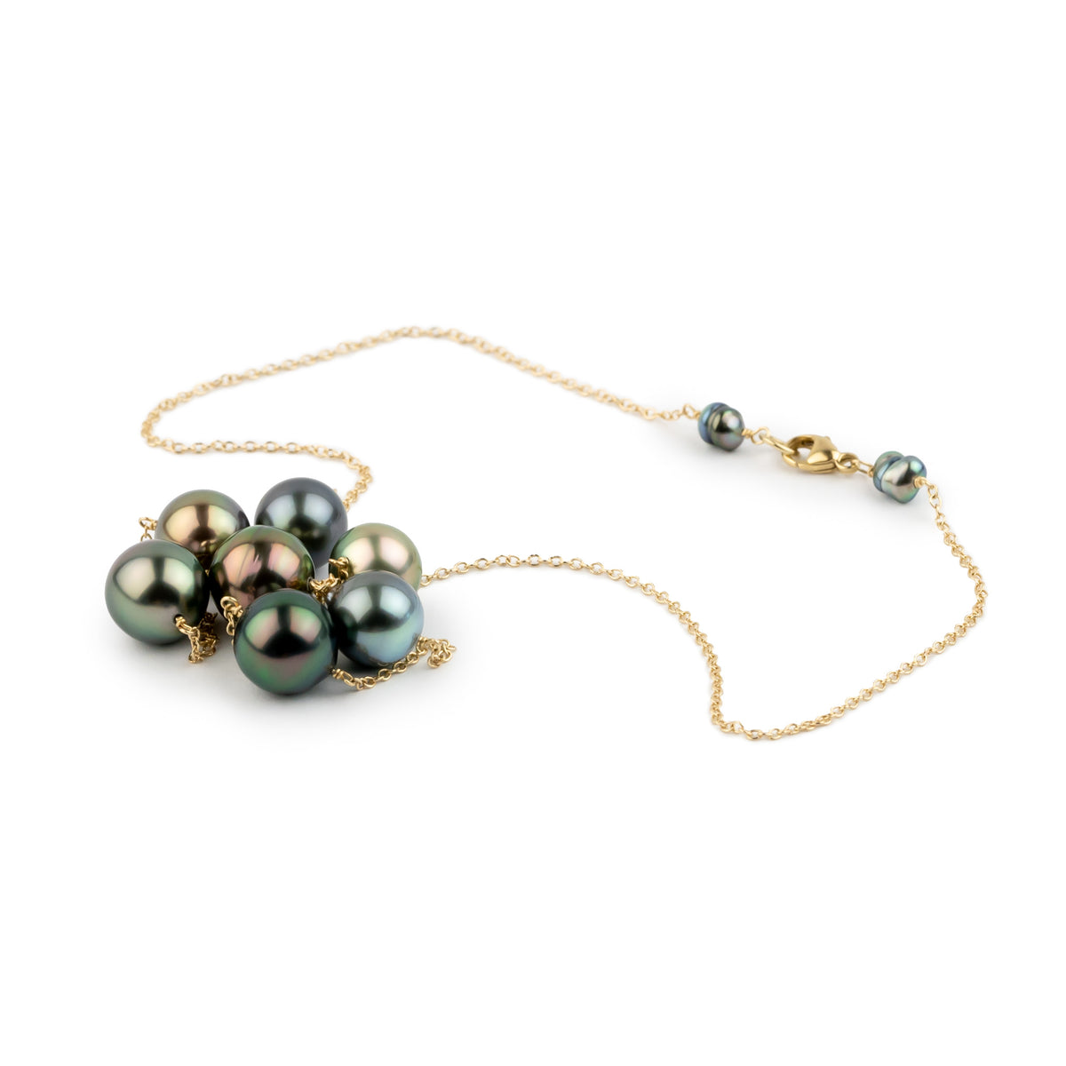 Indian Summer Tin-Cup Tahitian Pearl Necklace on 14K Yellow Gold