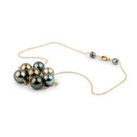 Indian Summer Tin-Cup Tahitian Pearl Necklace on 14K Yellow Gold