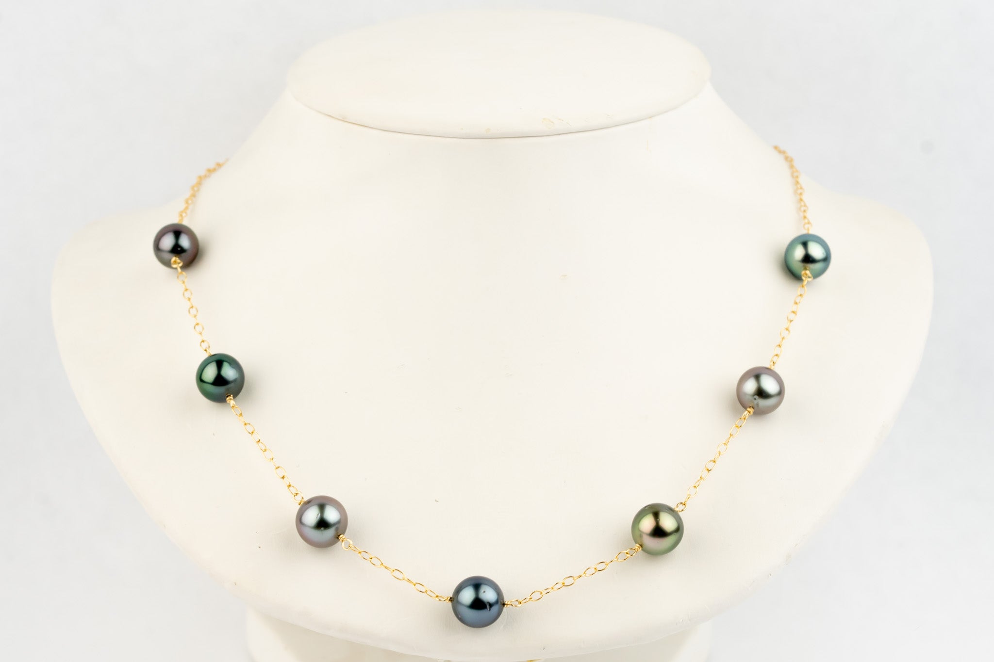 Nightengale Tin-Cup Tahitian Pearl Necklace on 14/20 Gold Filled