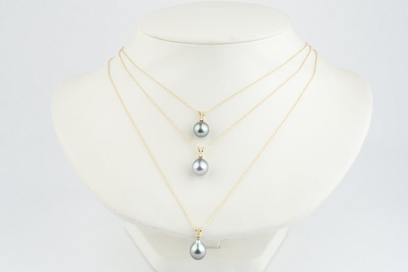 Tahitian Pearl & Diamond Pastel Blue Étoile Necklace