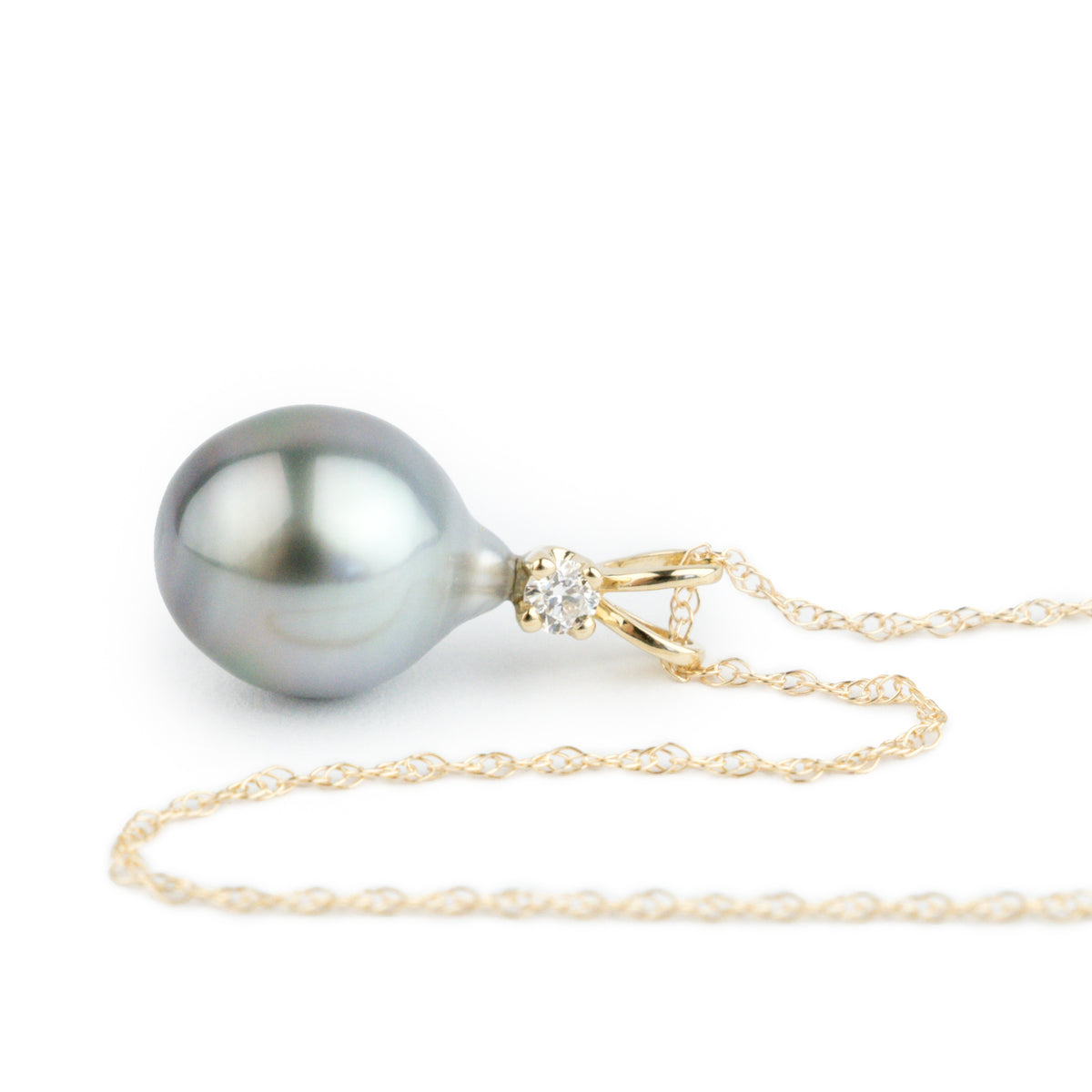 Tahitian Pearl & Diamond Pastel Blue Étoile Necklace