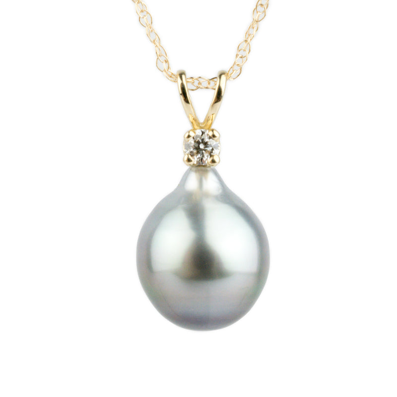 Tahitian Pearl & Diamond Pastel Blue Étoile Necklace