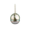 Pink-Green Circled 9.5mm Tahitian Pearl Pendant on Sterling Silver