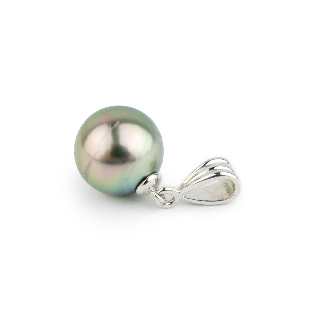 Pink Peacock 10.5mm Tahitian Pearl Pendant on Sterling Silver