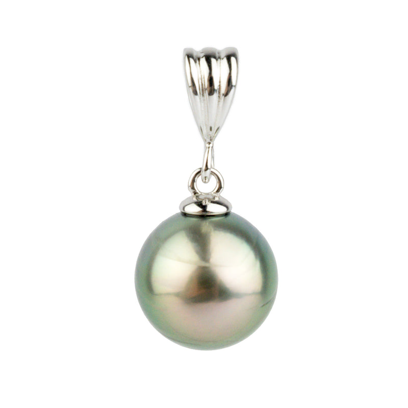 Pink Peacock 10.5mm Tahitian Pearl Pendant on Sterling Silver