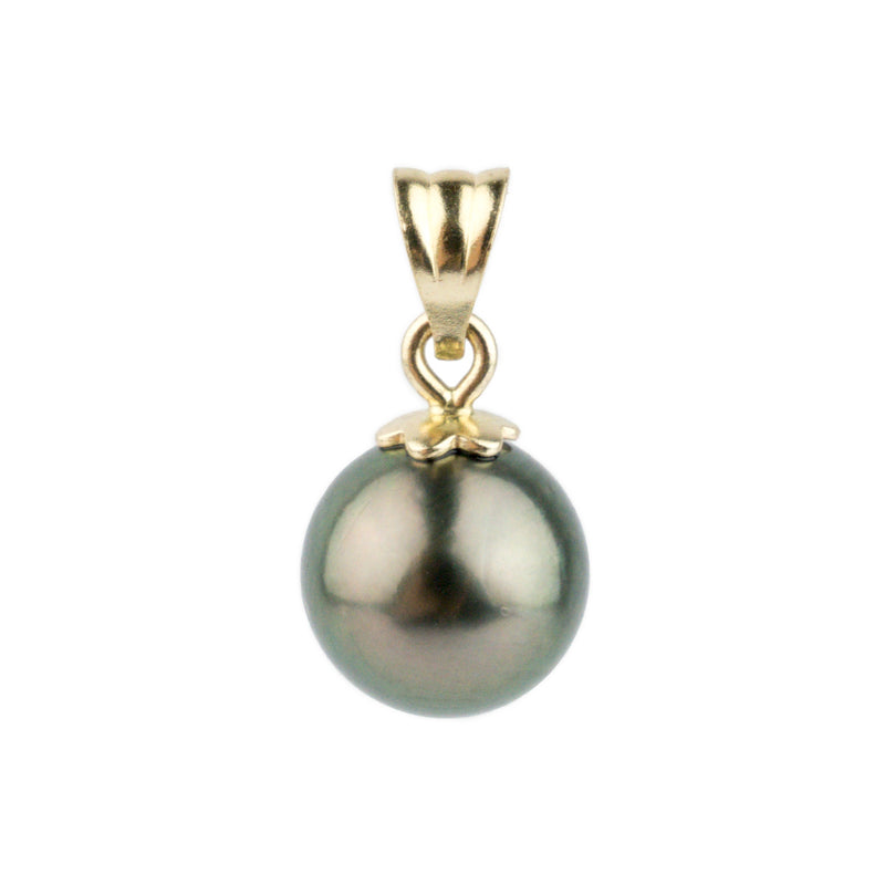 Petite Peacock Green 8.7mm Tahitian Pearl Pendant