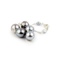 Periwinkle Dream Tin-Cup Tahitian Pearl Bracelet on Sterling Silver