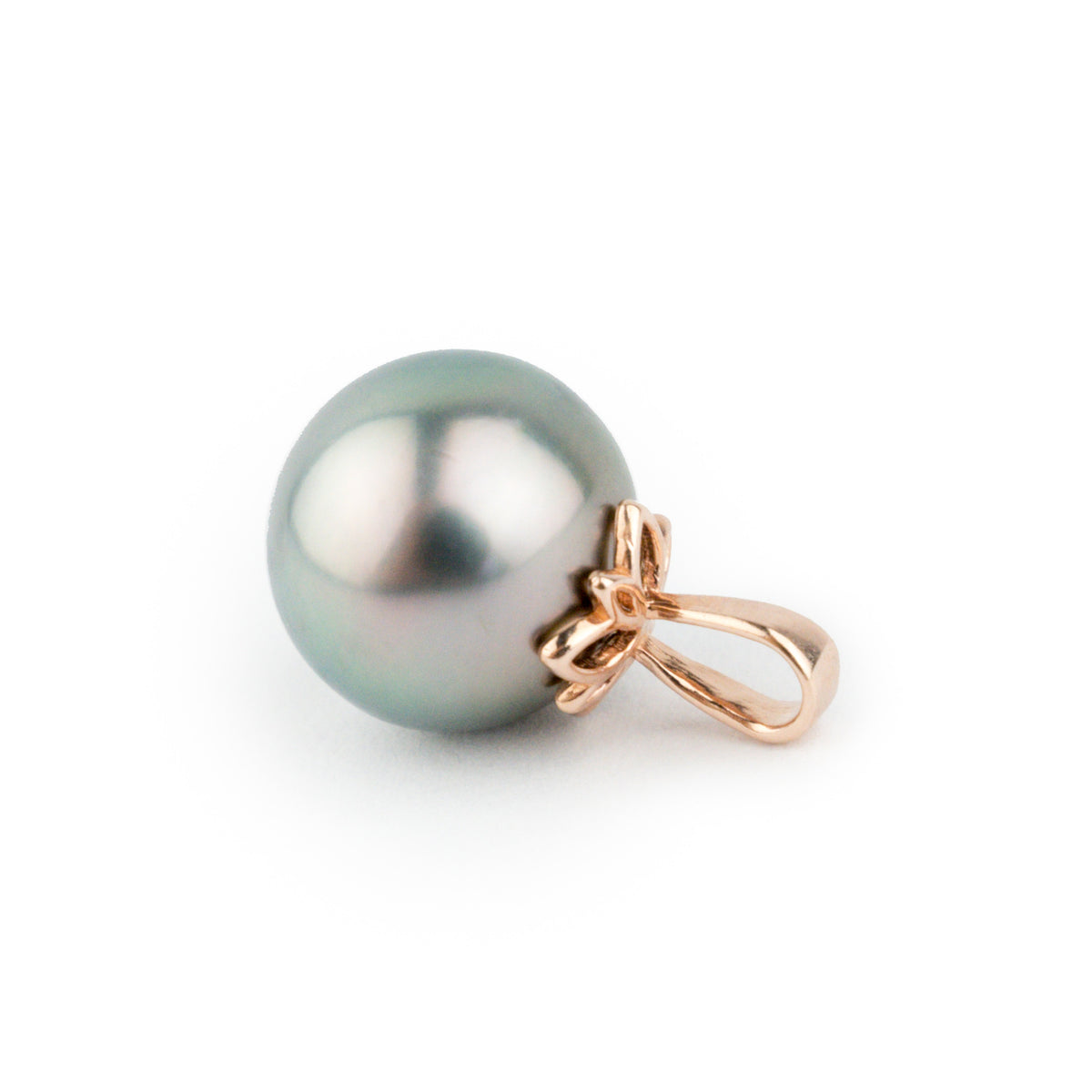 Aqua Pink 10mm Tahitian Pearl Pendant on 14K Rose Gold