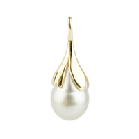 Tahitian White 9.3mm Drop Tahitian Pearl Pendant on 14K Yellow Gold