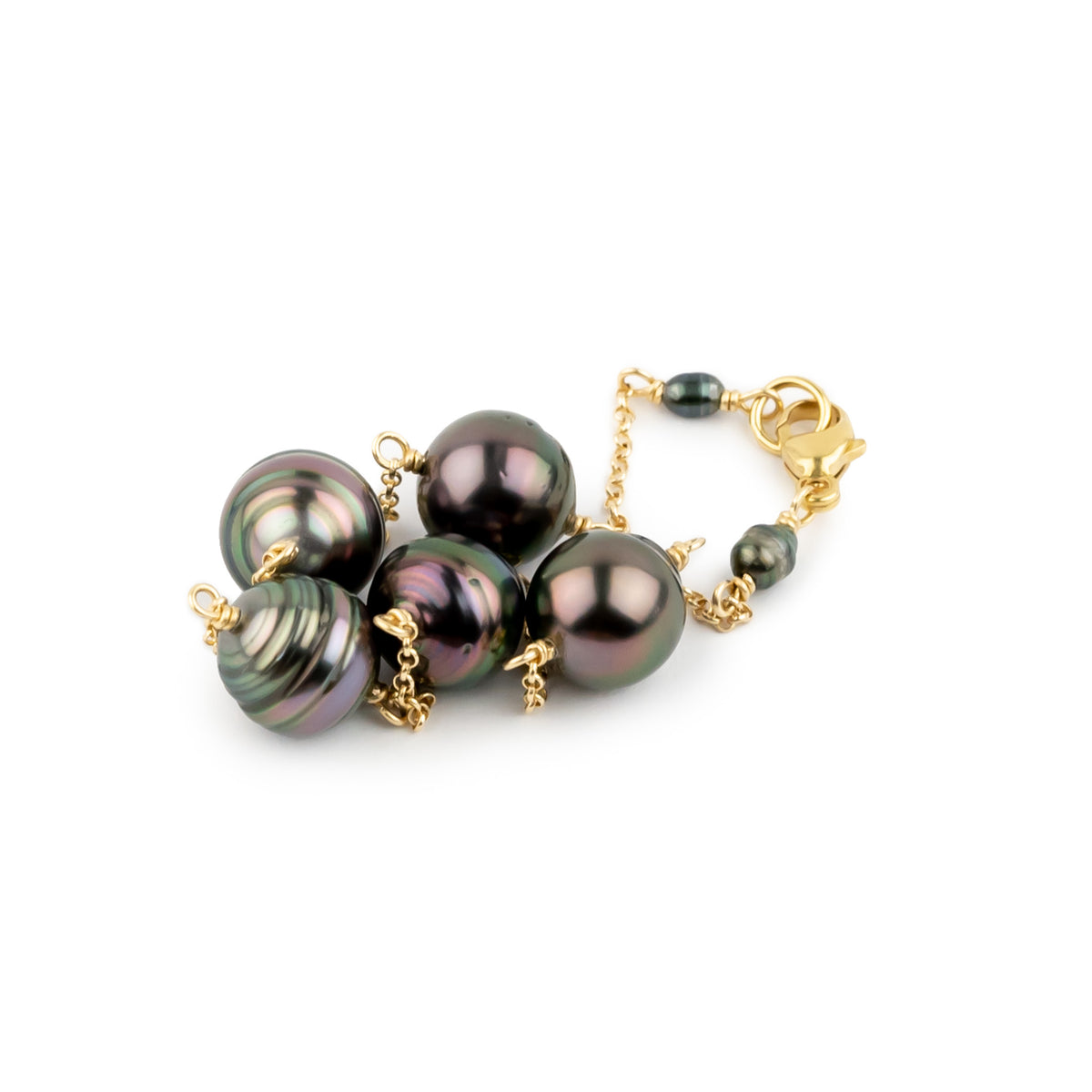 Crimson Pink Circled Tin-Cup Tahitian Pearl Bracelet on 14/20 Gold Filled