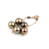 Coppery Sunset Tahitian Pearl Tin Cup Bracelet on 14K Rose Gold