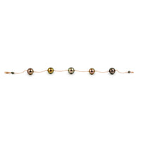 Coppery Sunset Tahitian Pearl Tin Cup Bracelet on 14K Rose Gold