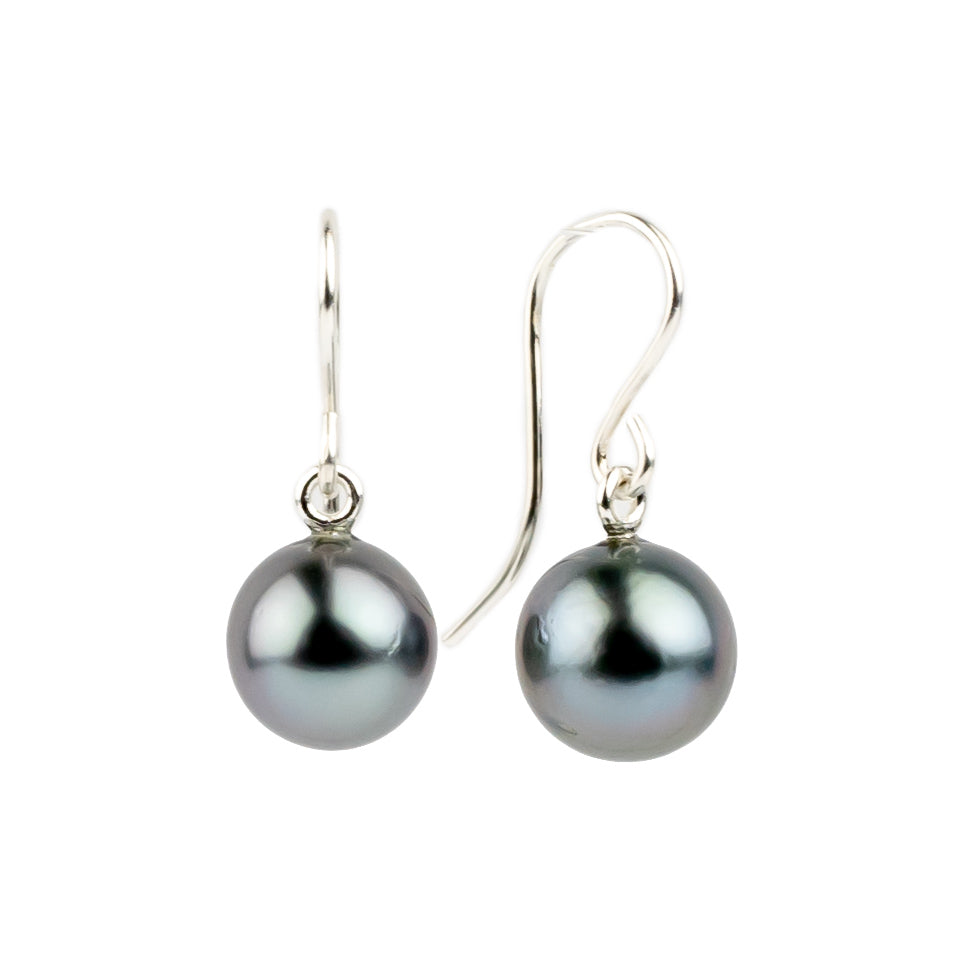 Lavender Blue Tahitian Pearl Dangles on Sterling Silver