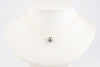 Stormy Blue-Green 9.4mm Pearl Solitaire Necklace on 14K Yellow Gold