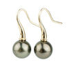 Aubergine Green 12.2mm Tahitian Pearl Hook Dangles