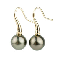 Aubergine Green 12.2mm Tahitian Pearl Hook Dangles
