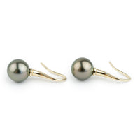 Aubergine Green 12.2mm Tahitian Pearl Hook Dangles