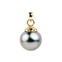 Lavender Pink 10.9mm Tahitian Pearl Filigree Pendant