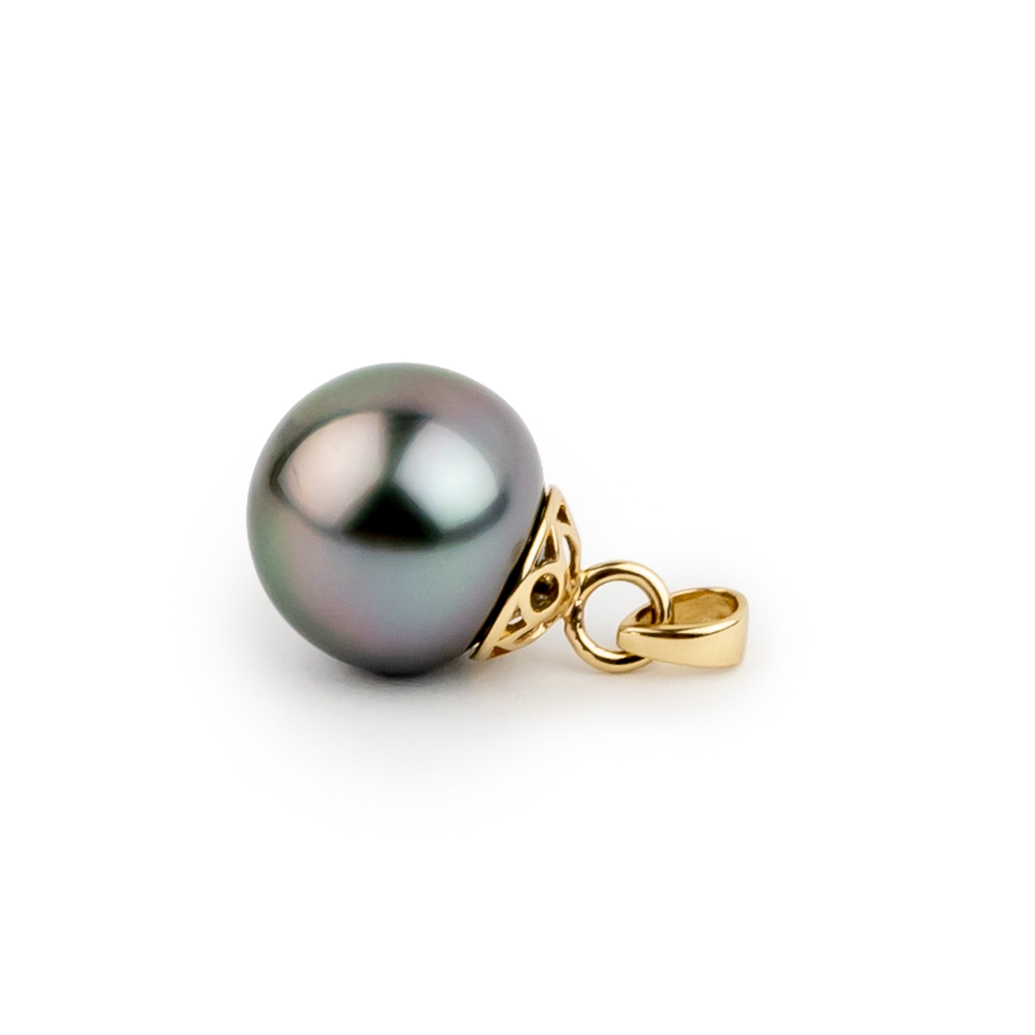 Lavender Pink 10.9mm Tahitian Pearl Filigree Pendant