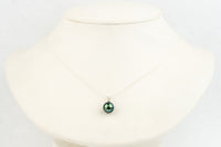 Tahitian Pearl & Diamond Electric Blue Green Étoile Necklace on Sterling Silver
