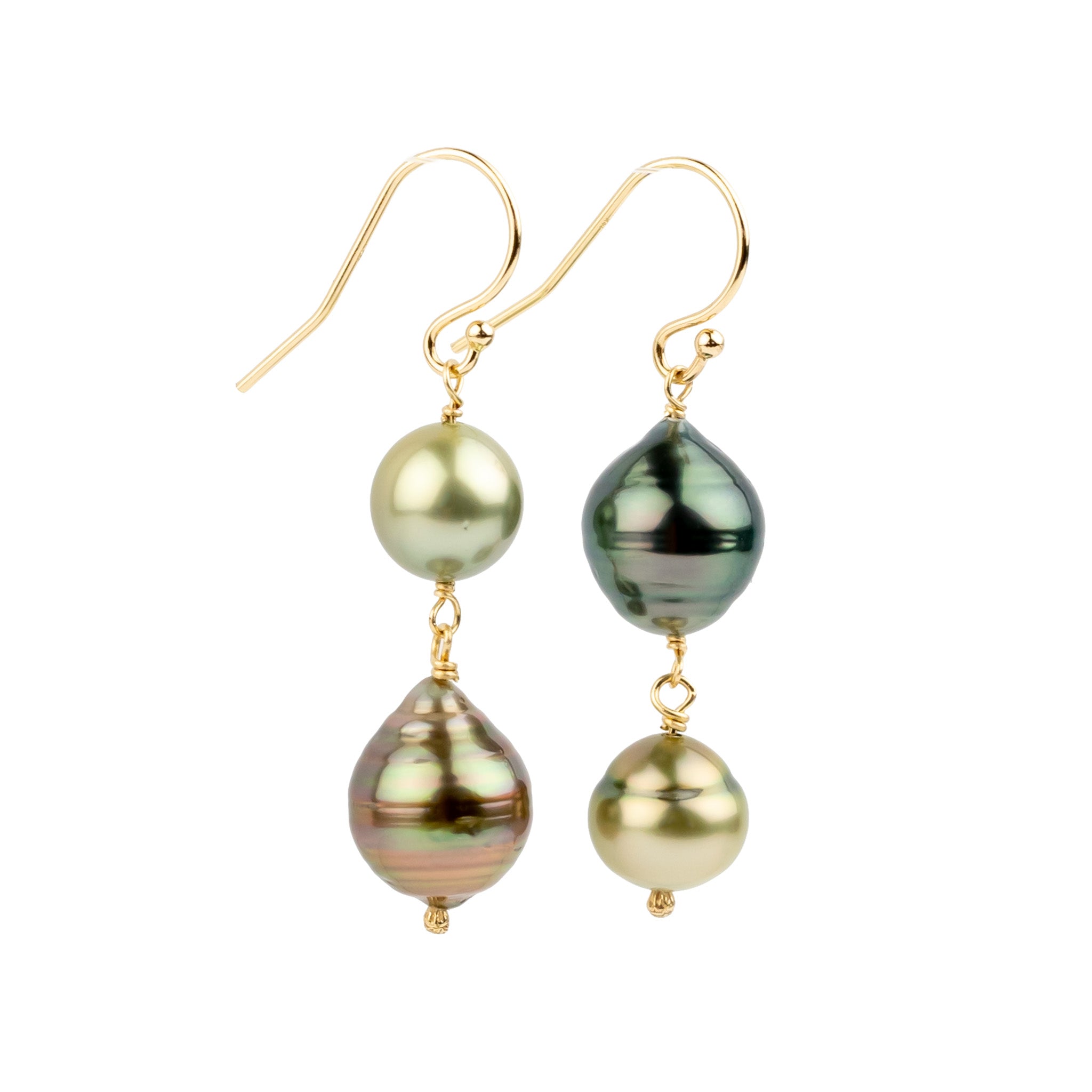 Whimsical Tahitian Pearl Earrings