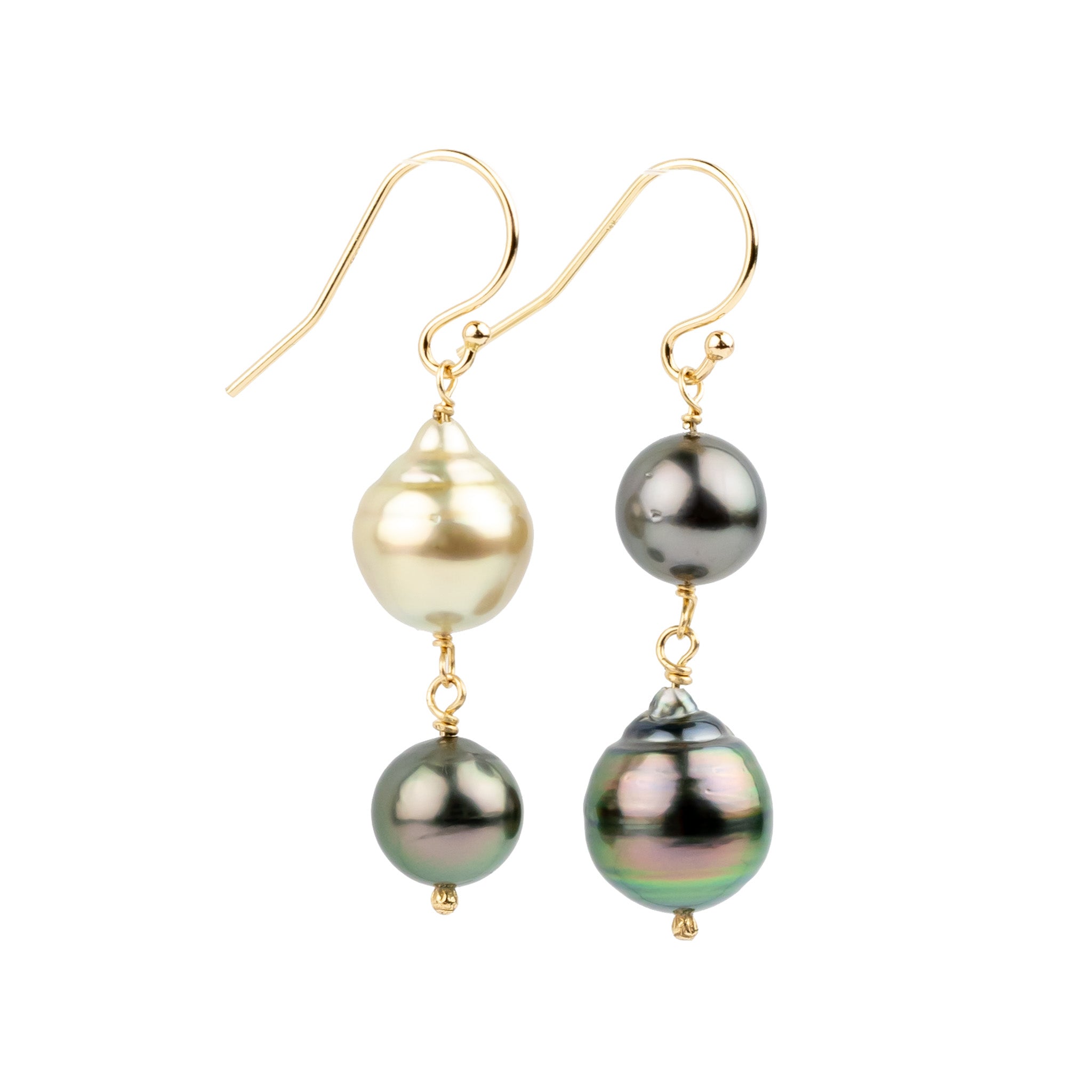 Whimsical Tahitian Pearl Earrings