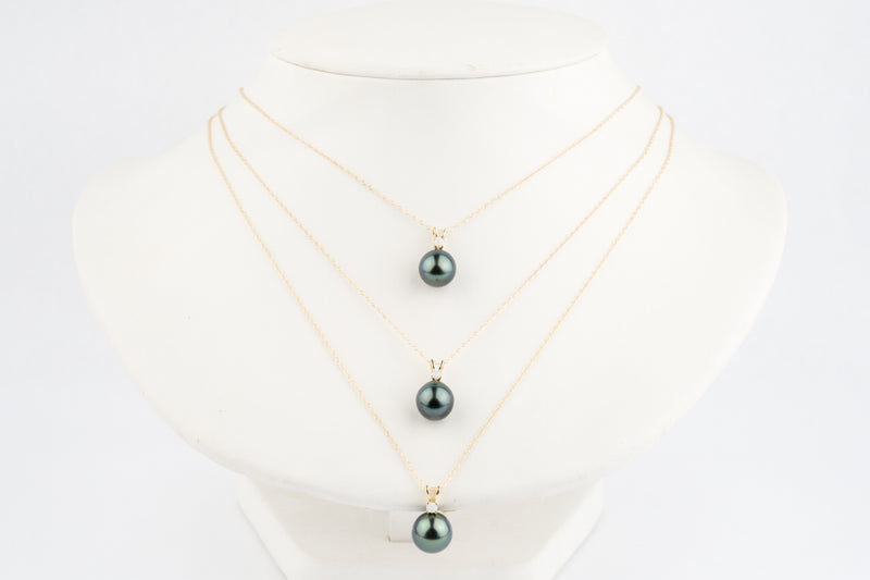 Tahitian Pearl & Opal Indigo-Green Étoile Necklace on 10K Gold