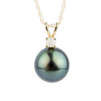 Tahitian Pearl & Opal Indigo-Green Étoile Necklace on 10K Gold