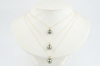 Tahitian Pearl & Diamond Pink-Green Étoile Necklace on 10K Gold