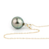 Tahitian Pearl & Diamond Pink-Green Étoile Necklace on 10K Gold