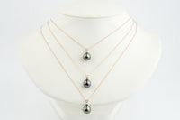 Tahitian Pearl & Diamond Plum Peacock Étoile Necklace on 10K Rose Gold