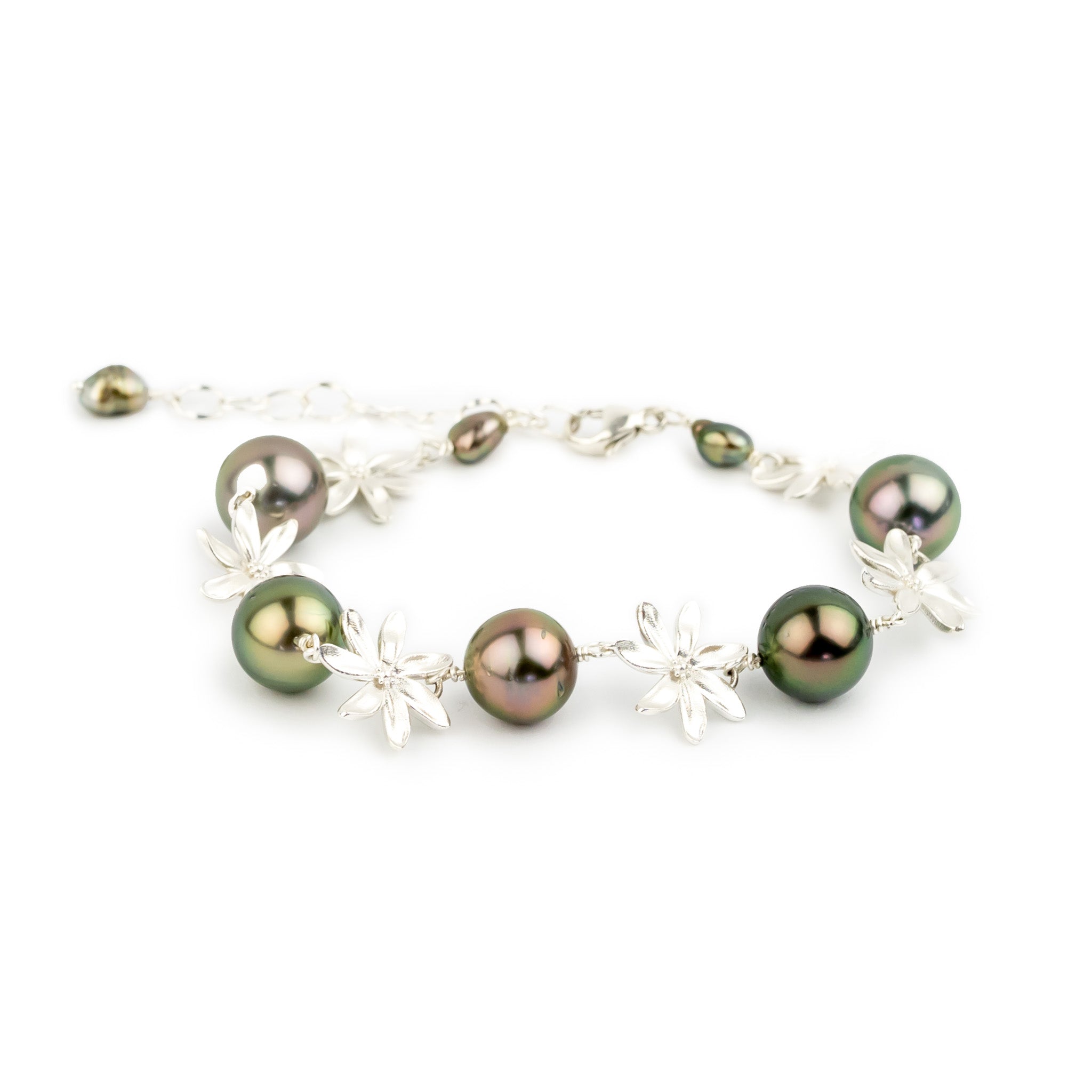 Tiaré Sterling Silver Tahitian Pearl Bracelet