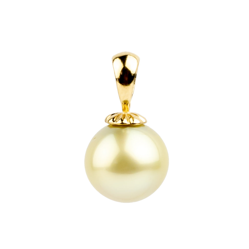 Sunshine 10.8mm Tahitian Pearl Pendant on 14k Yellow Gold