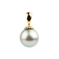 Powder Blue 10.9mm Tahitian Pearl Pendant on 14k Yellow Gold