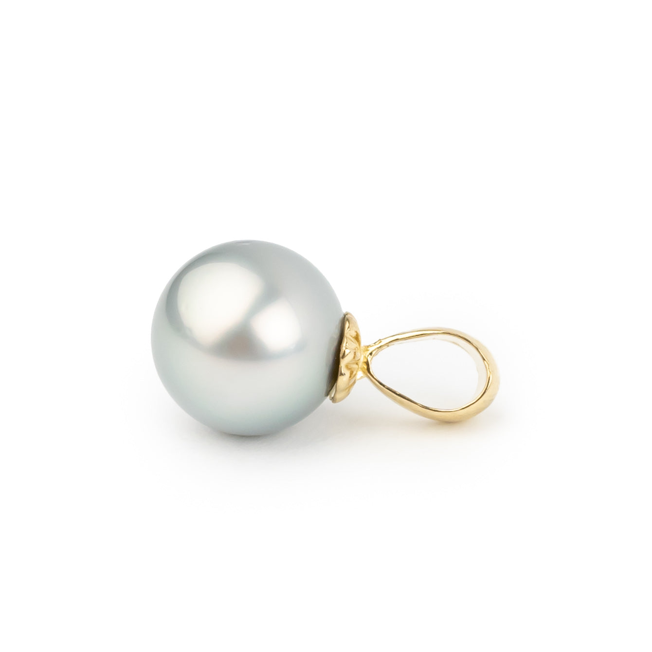 Powder Blue 10.9mm Tahitian Pearl Pendant on 14k Yellow Gold