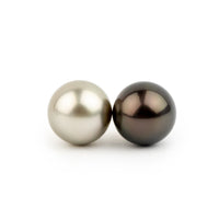 White Chocolate 9mm Tahitian Pearl Stud Earrings